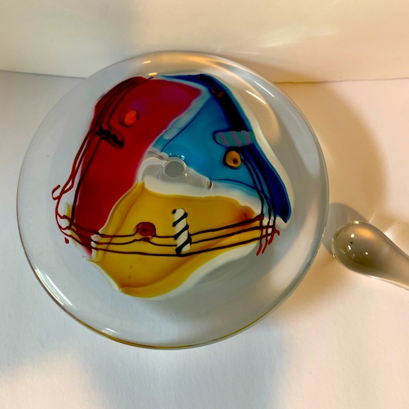 James Wilbat Abstract Hand-Blown Art Glass Elongated Perfume Bottle SIGNED / 94 - Picture 2 of 7